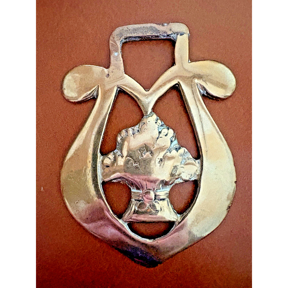 Vintage Brass Horse Medallions Equestrian Harness wheatsheaf Clover shape UK